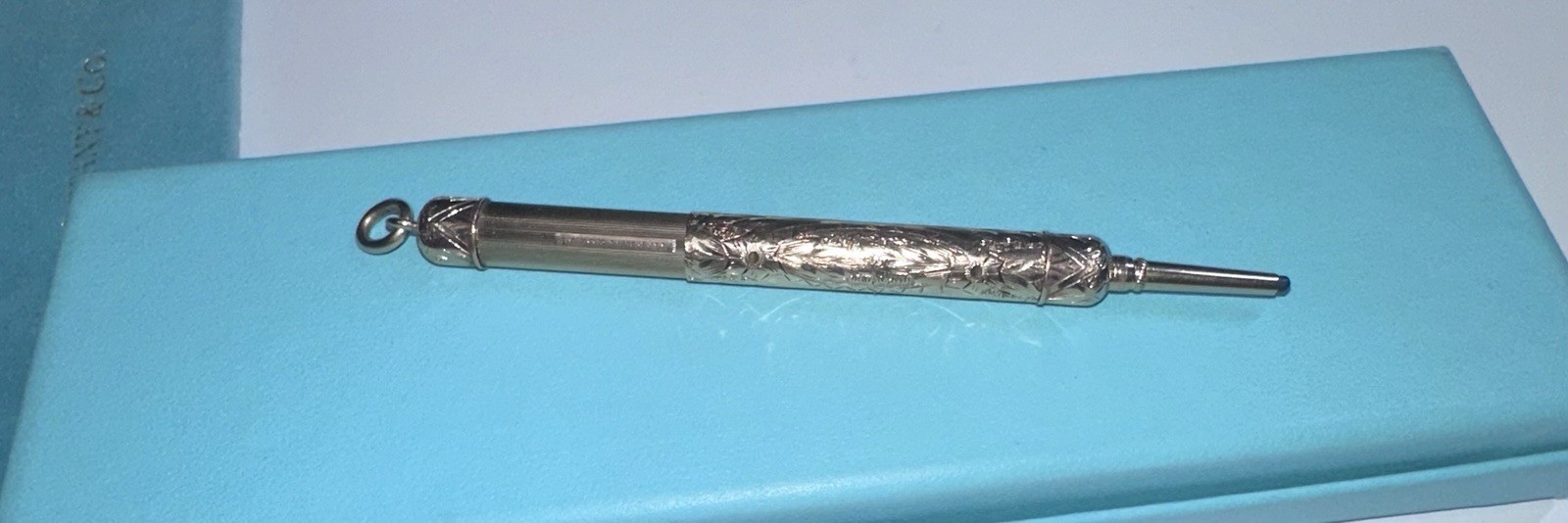 Vintage Tiffany & Co. Engraved Retractable Pencil Pendant, 14k Rose Gold. 18.6g