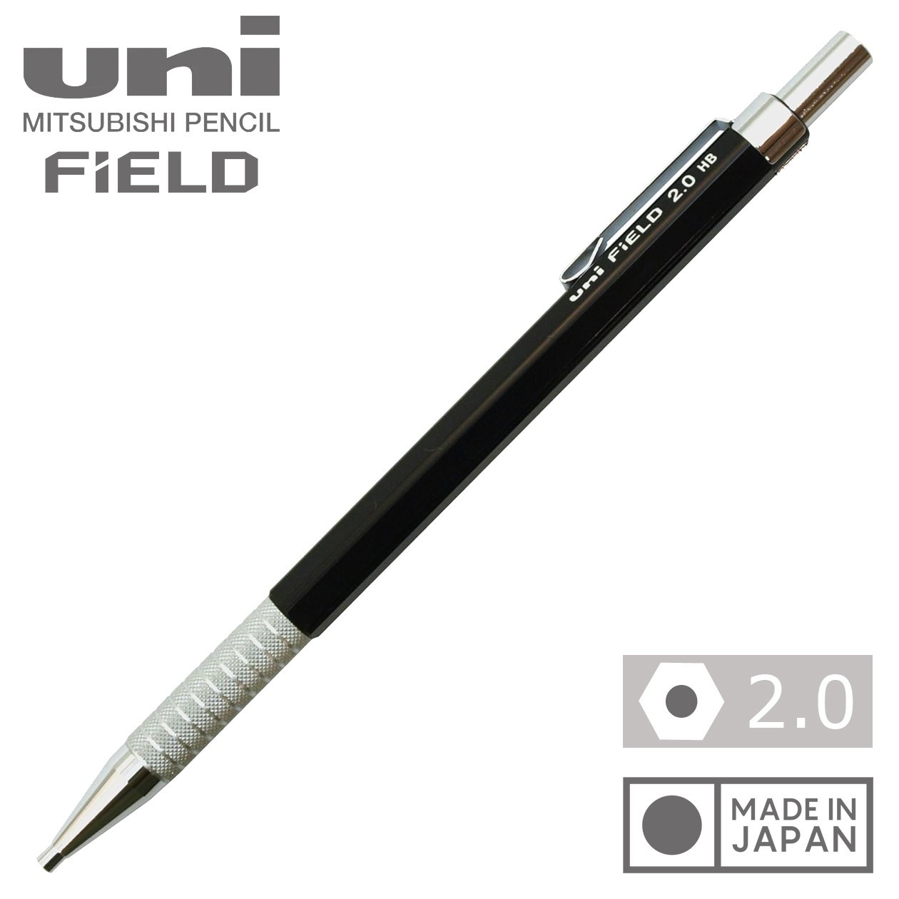Mitsubishi Uni-Ball FIELD 2.0mm Click-to-Feed Mechanical Pencil Made in Japan