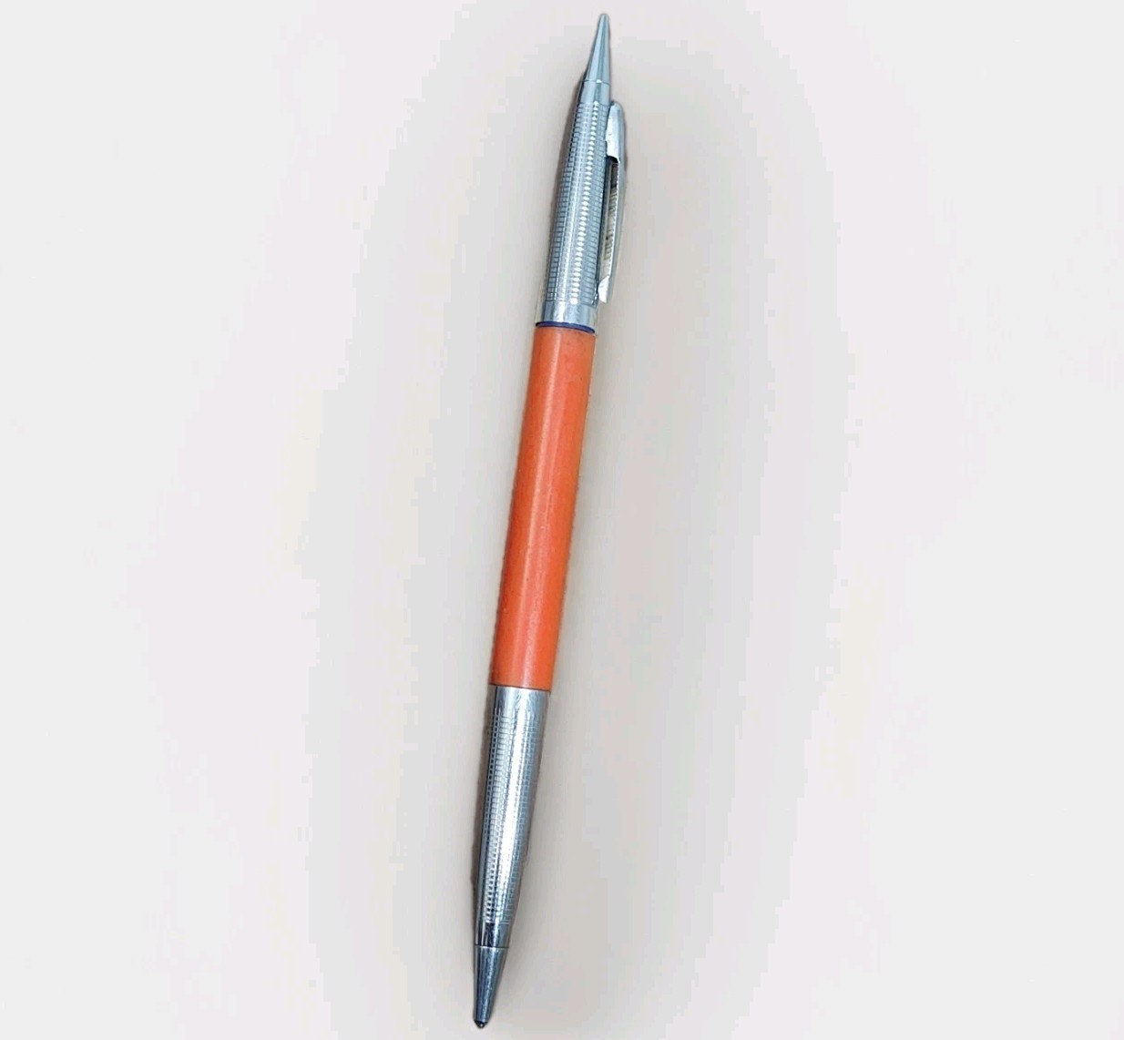 ✏️Vintage GARLAND Ballpoint Pen & Pencil Combination Orange/Silver Chrome USA