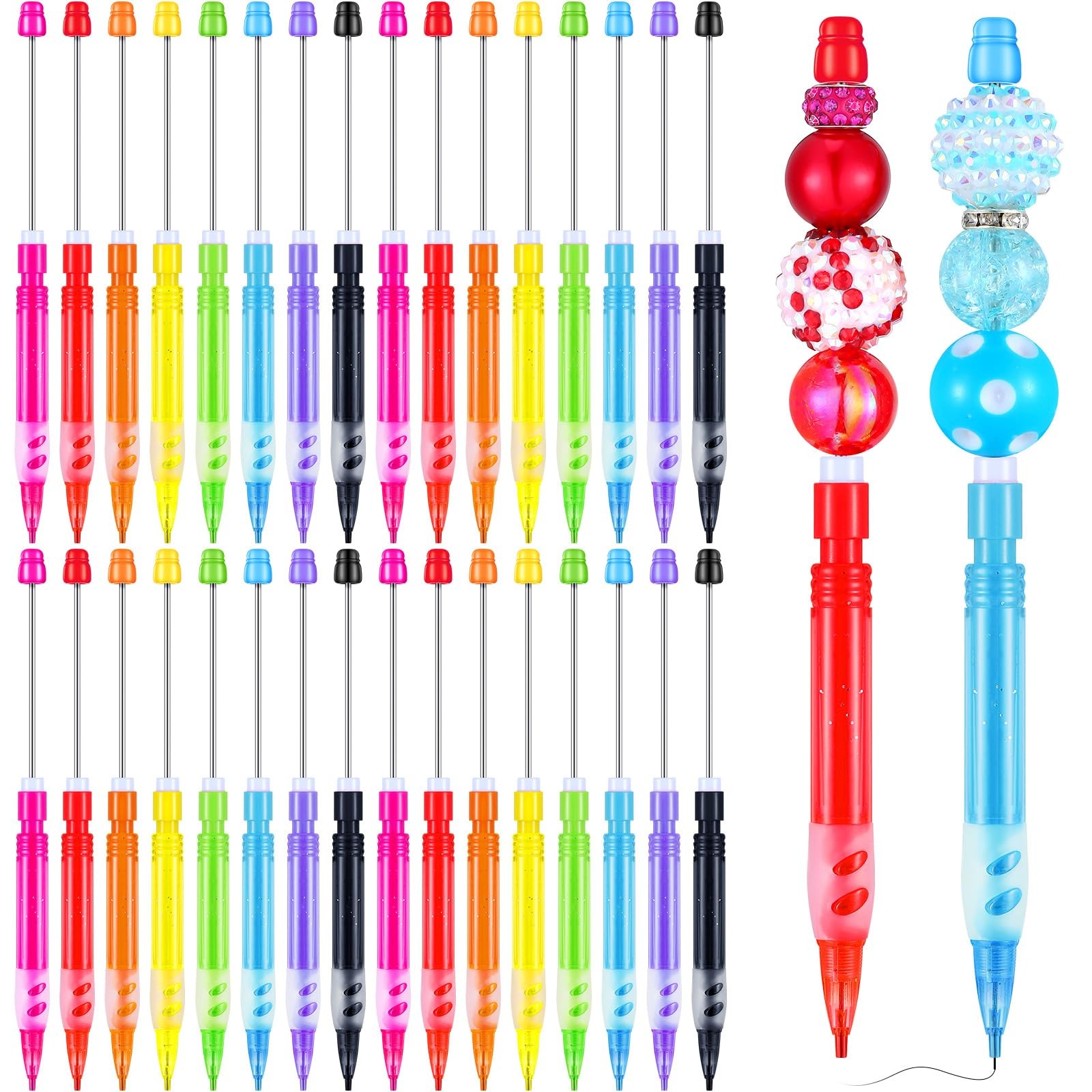 32 Pcs Beadable Mechanical Pencil Back to Pens Mini Drawing Beadable Pencil P…