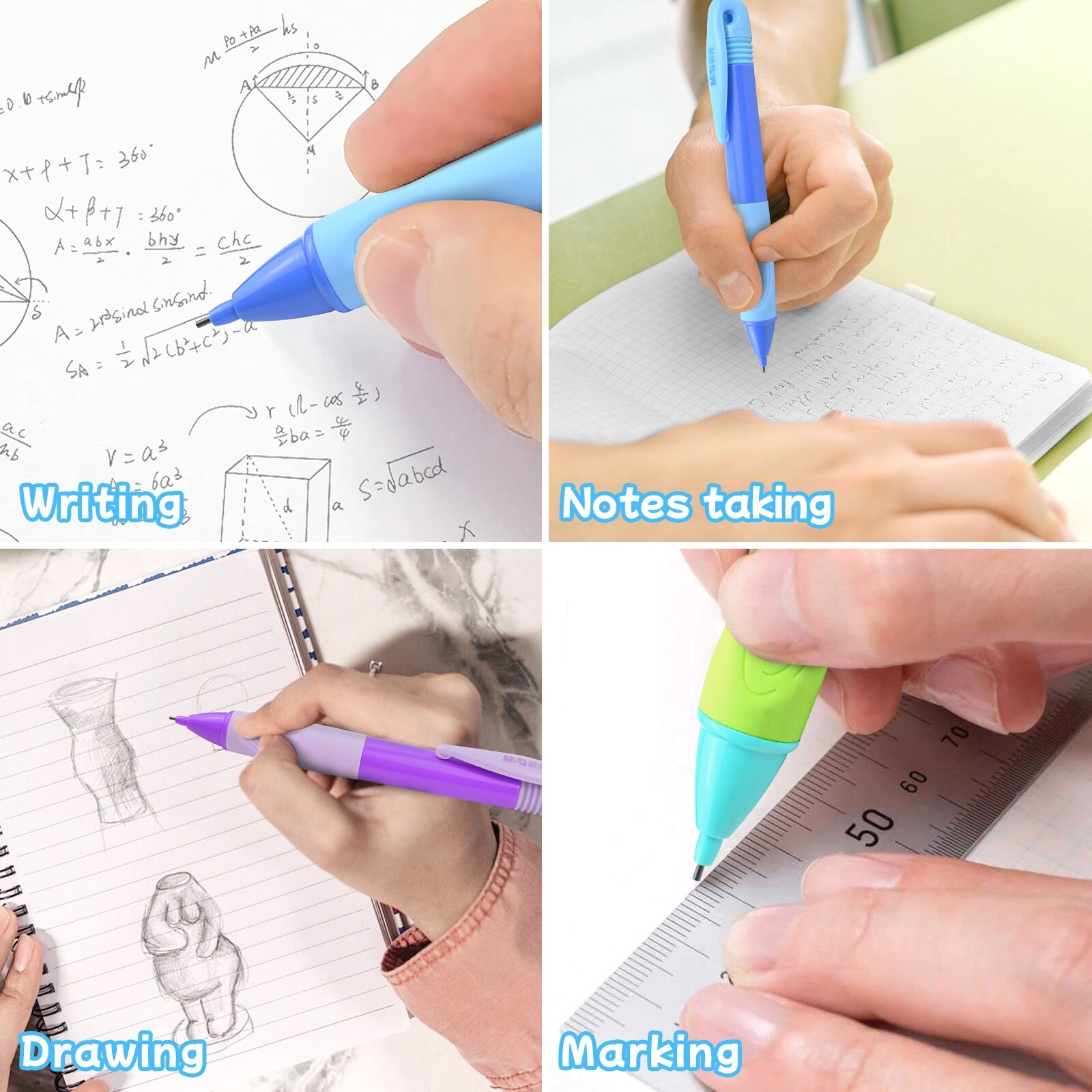 0.9 mm M&G Ergonomic Mechanical Pencil, 4-Count