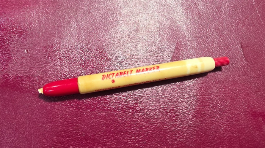 Vintage Listo Dictabelt Porcelain China Glass Marker Pen Pencil