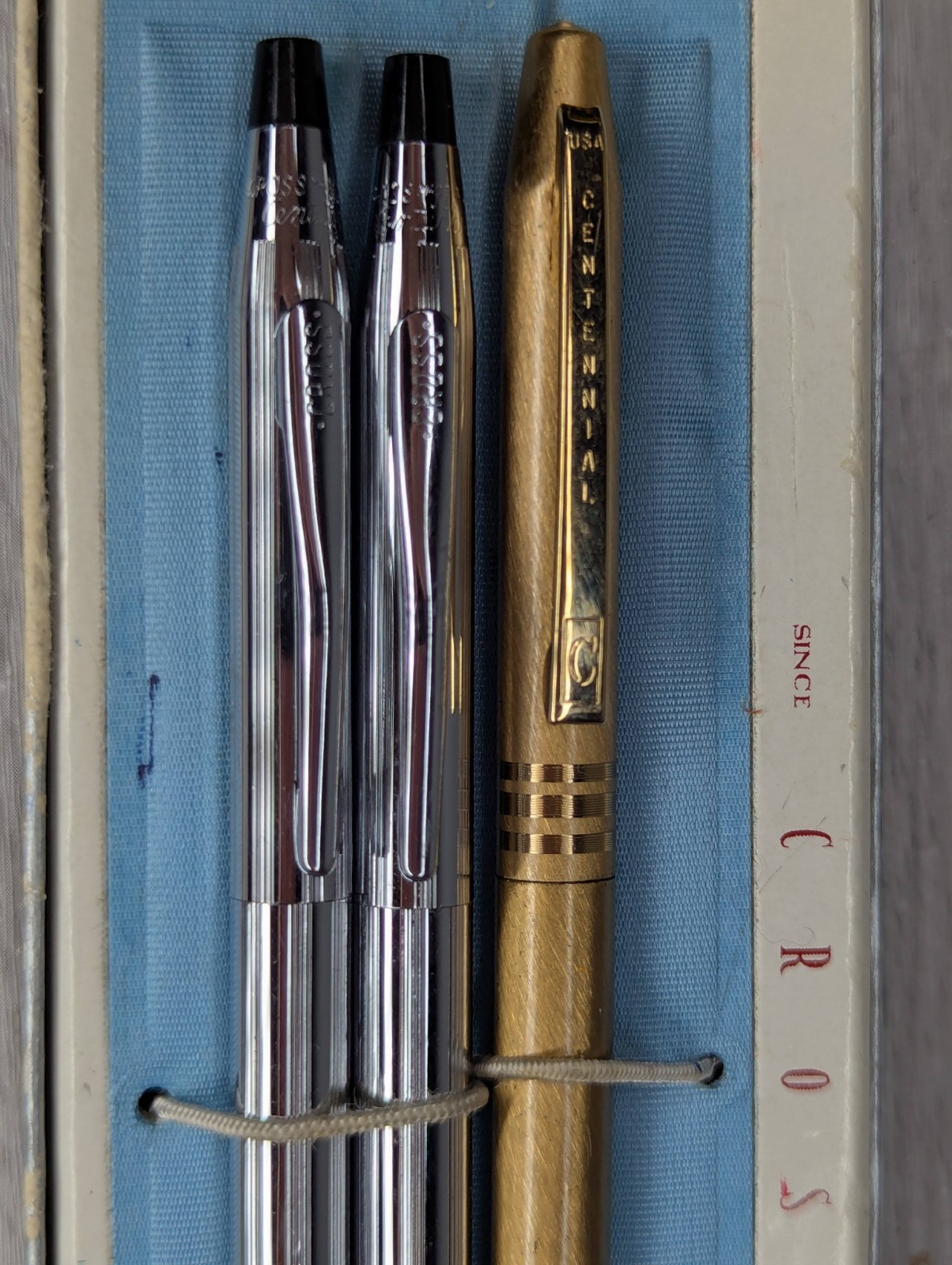 Cross Gold Tone Centennial and Chrome Silver Mechanical Pencil Set of 3 Vintage