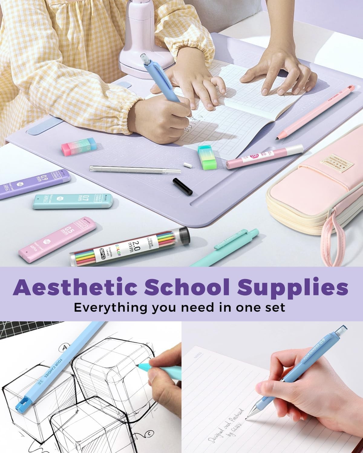 Ultimate 36-Piece Mechanical Pencil Set in Pink | Perfect for Writing & Drawing