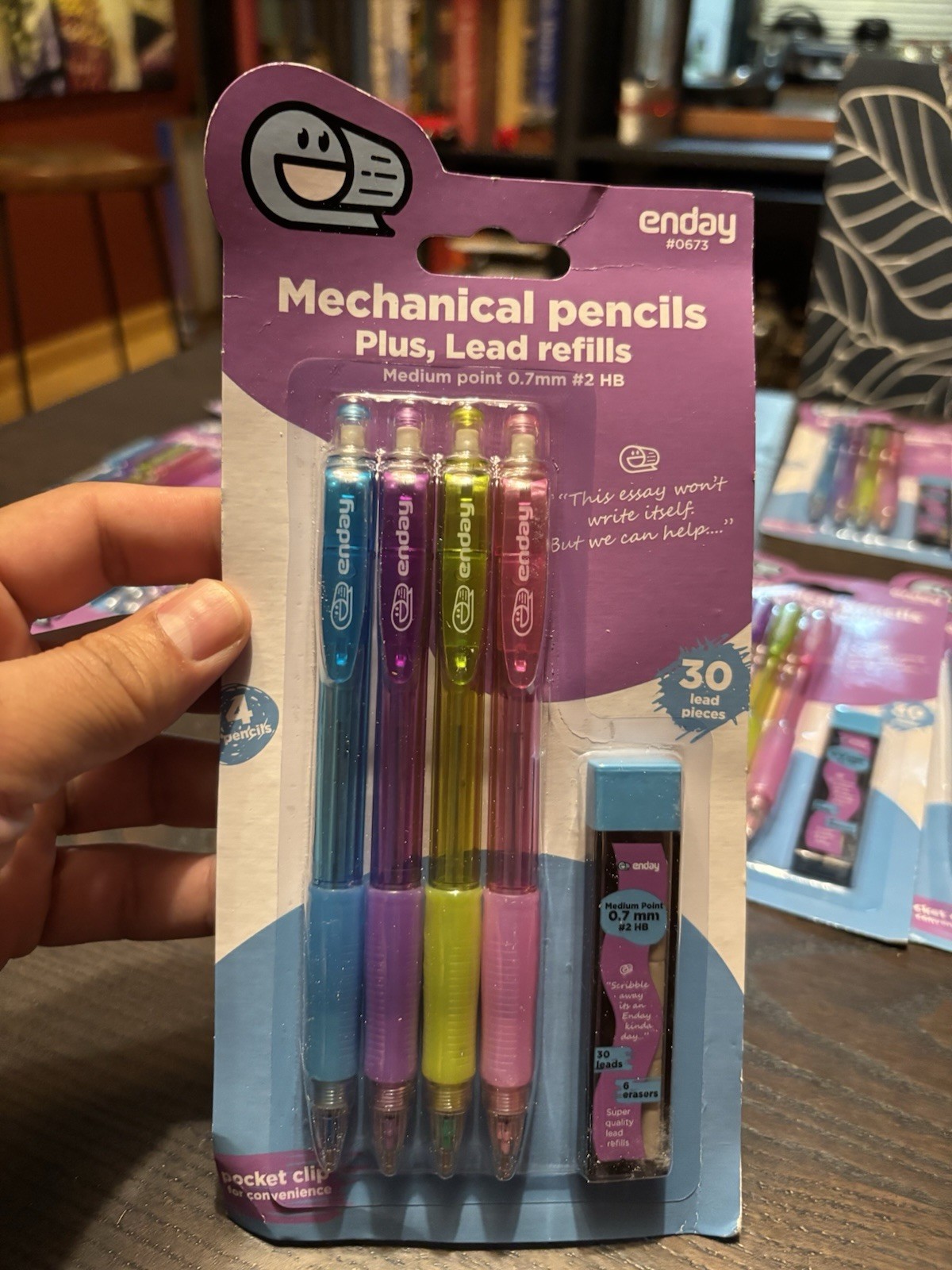 Enday Mechanical Pencils 0.7mm #2 HB Lead Pencil with Dark Lead and Durable
