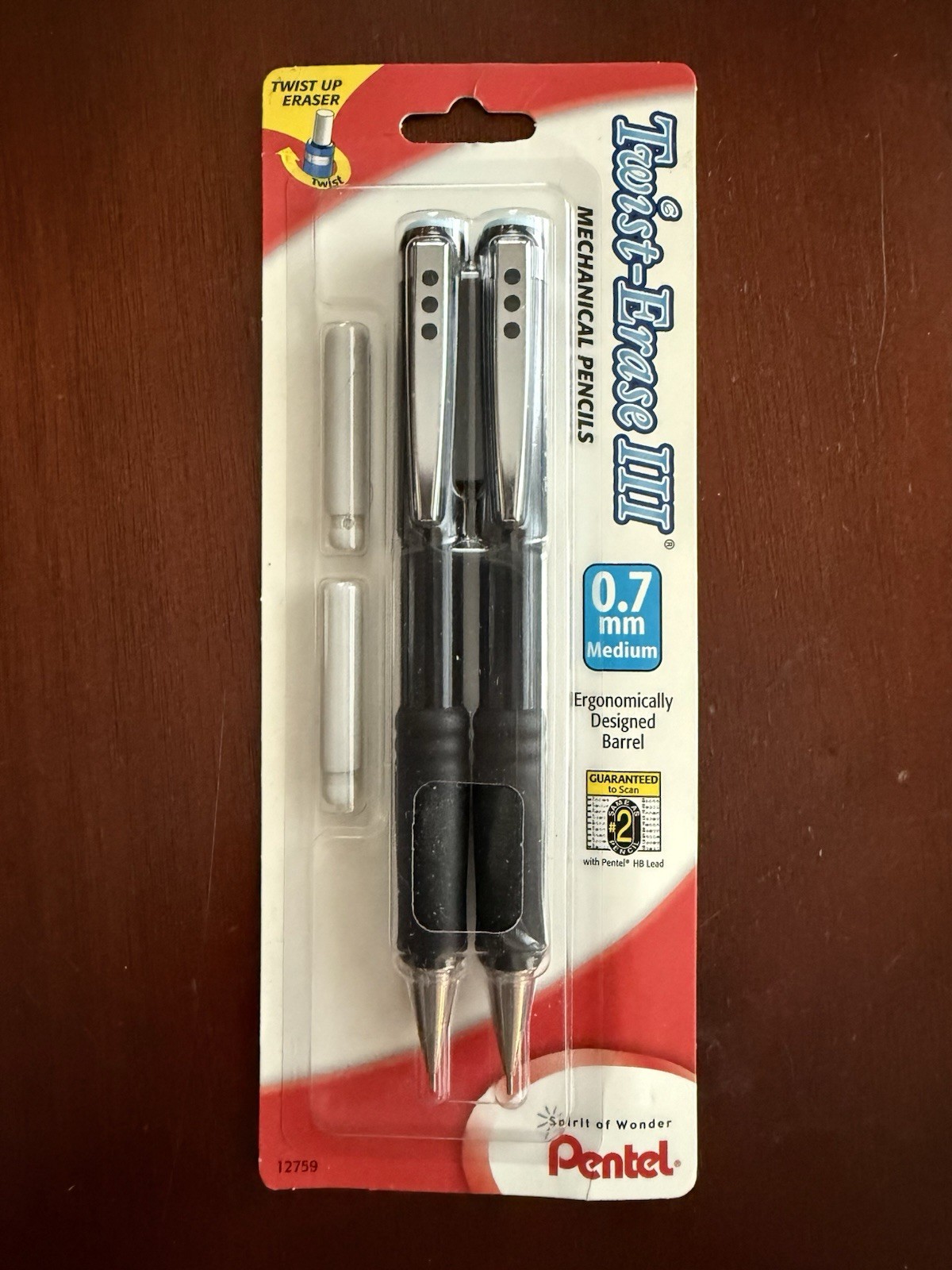 Pentel Twist-Erase Iii Mechanical Pencil, 0.7 Mm, Hb (#2.5), Black Lead, Assorte