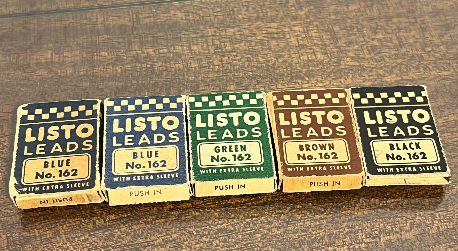 VTG Listo Leads No 162 Marking Lead Lot Blue Green Brown Black Made in USA