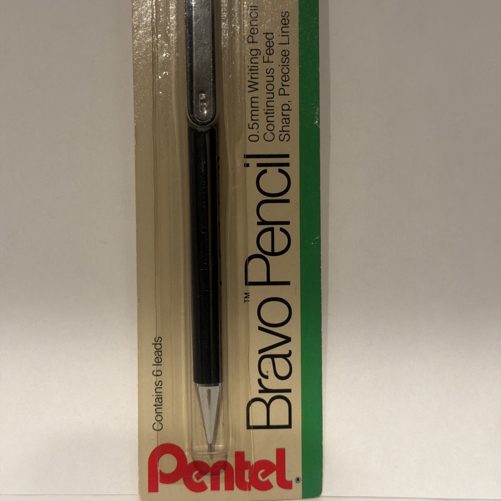 VTG Pentel Bravo Mechanical Drafting Pencil 0.5 mm w/Cleaning Pin BLK NEW P245BP