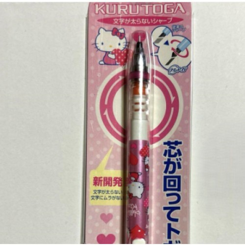 Unused Kurutoga Mechanical Pencil, Hello Kitty, Sanrio, Pink, 0.5mm From JAPAN◎