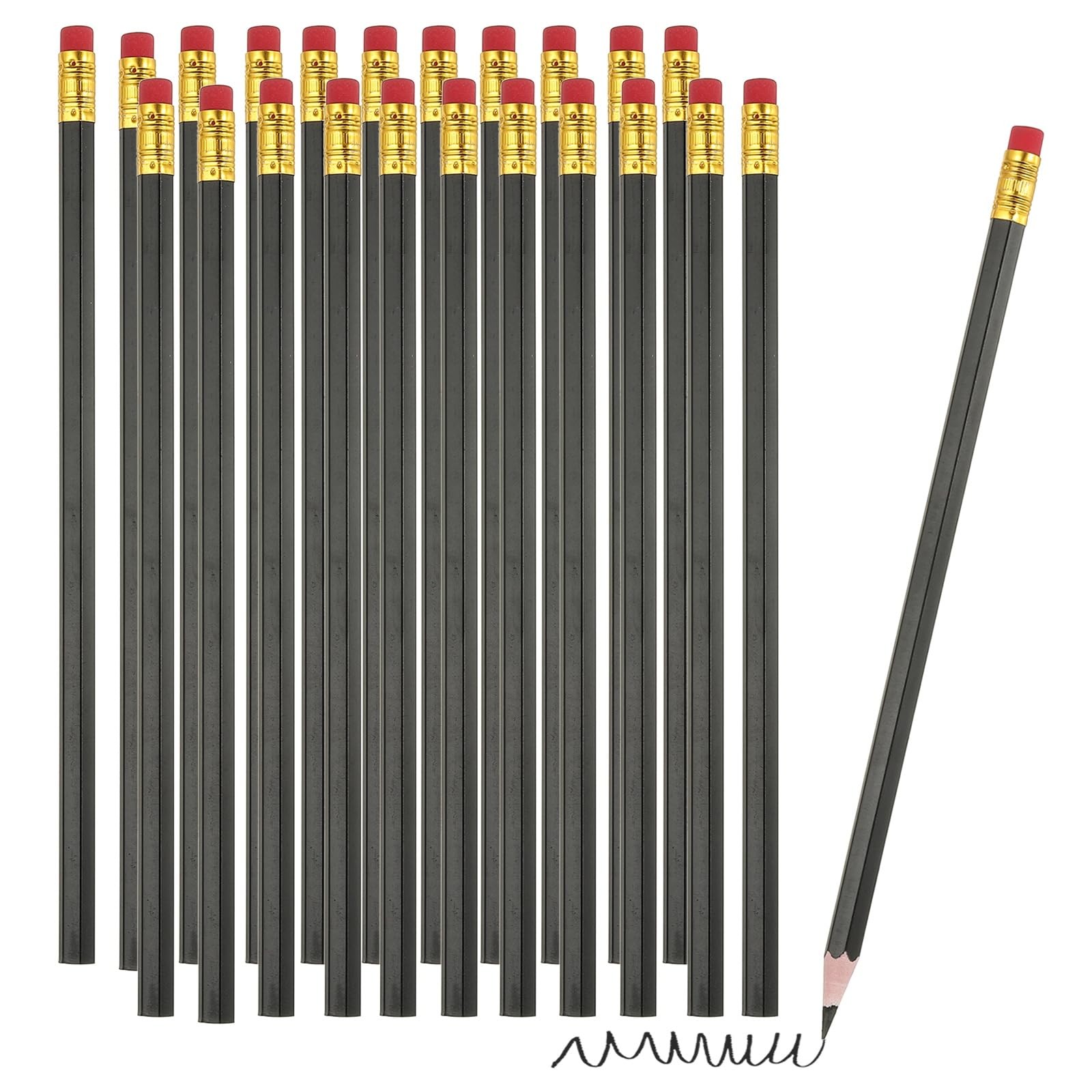 PATIKIL Erasable Colored Pencils, 24 Pcs Oil Color Pencils with Erasers Black