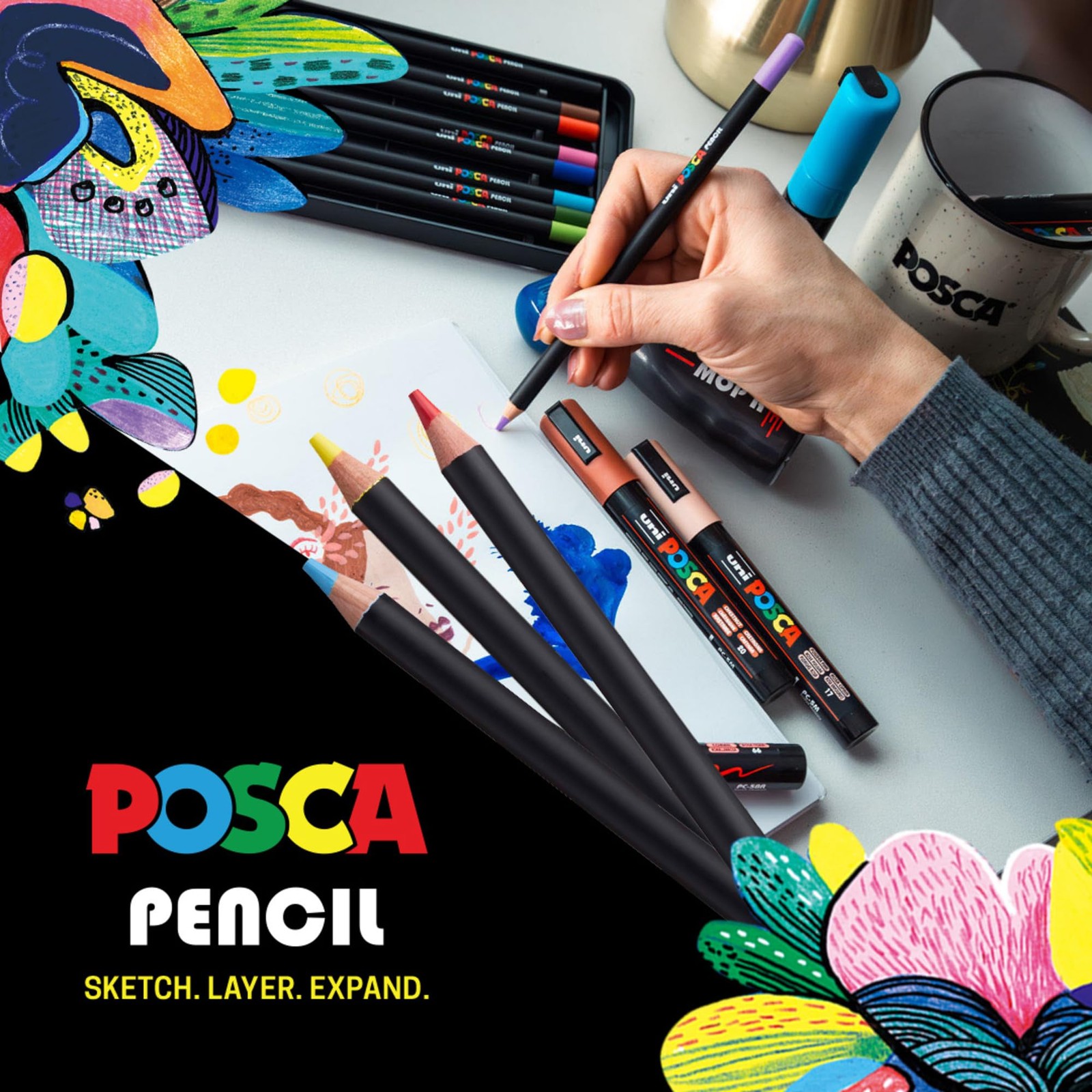 POSCA® Colored Pencils, Soft Core, 48 Count, 1 Count (Pack of 48), Assorted