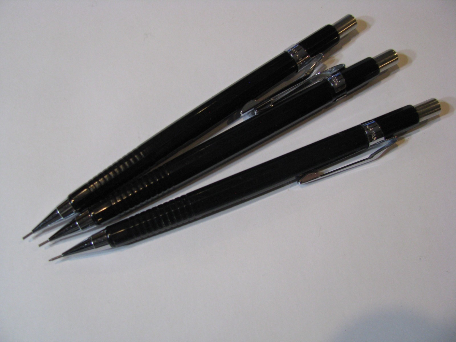 3pc Lot Set 0.5mm Pentel P205 Mechanical Drafting Pencil Black Plastic Barrel