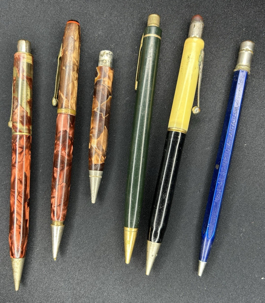 VTG Mechanical Pencil Lot (5) Marbled Celluloid Metal SCRIPTO WEAREVER EVERSHARP