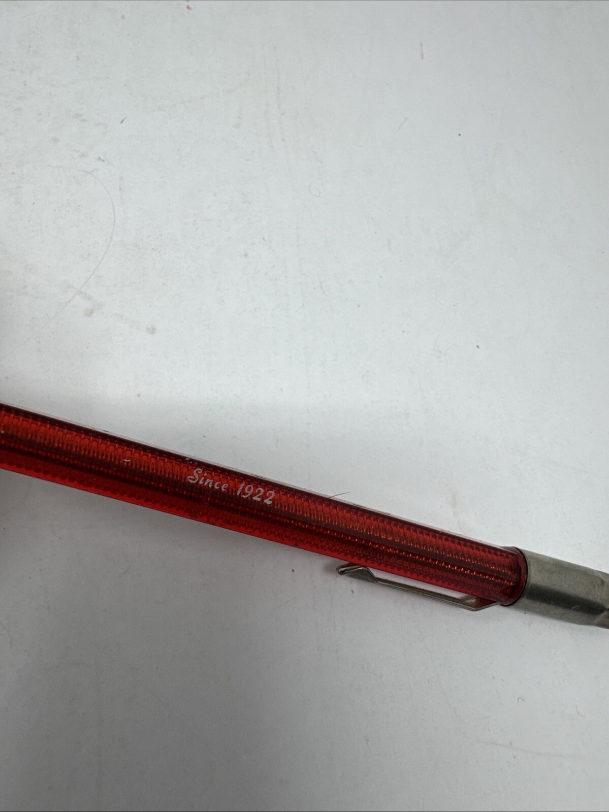 Vintage Scripto Clear Red Mechanical Advertising Pencil Walgren Printing Chicago