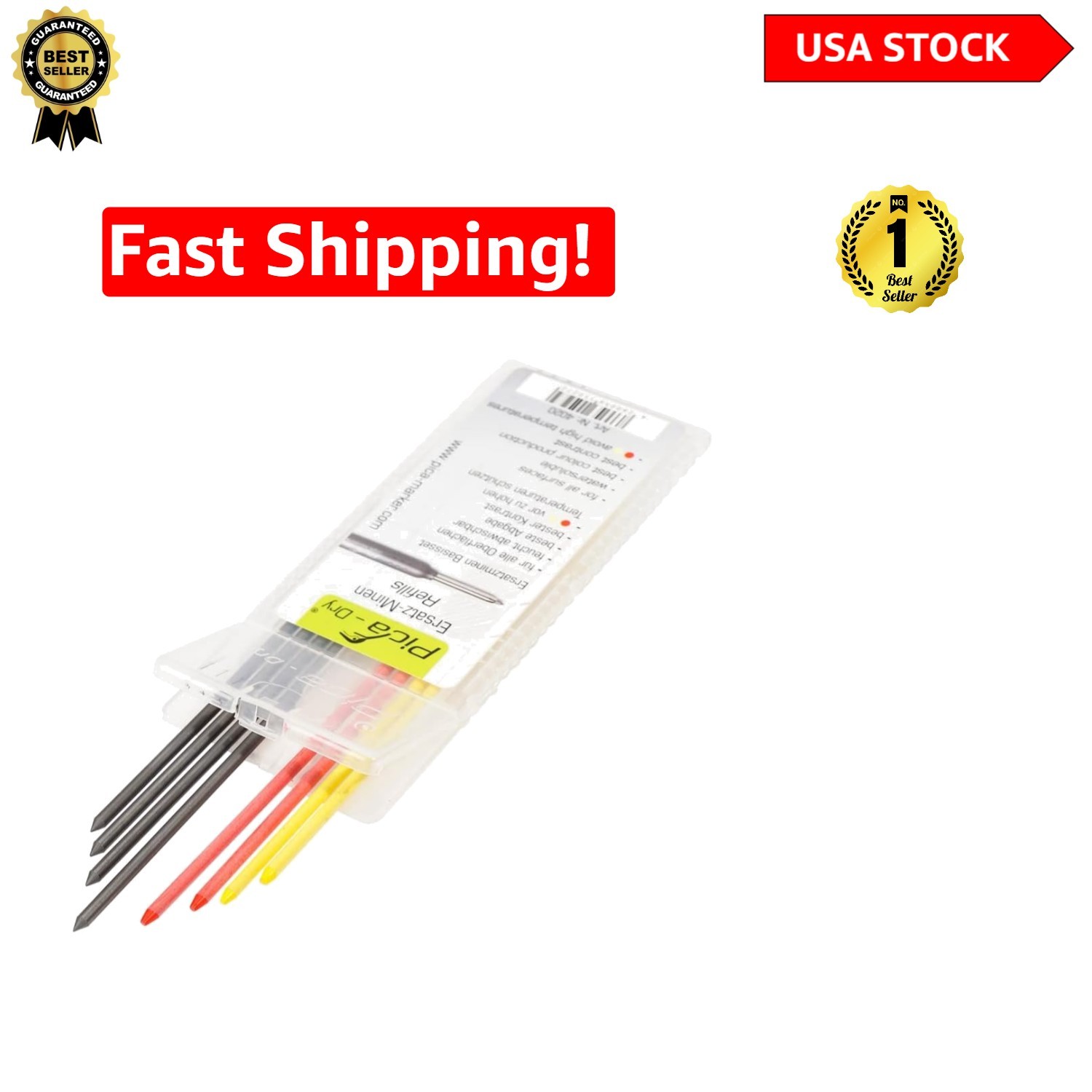 Multicolor Dry Pencil Refills for 3030 Markers – 8 Pack, Precision Chisel Point