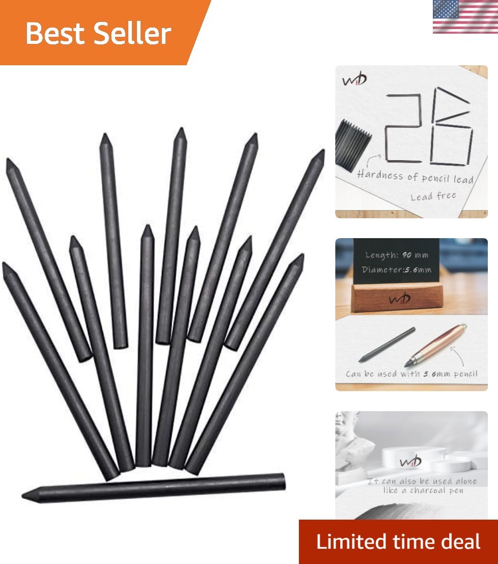 Fine 2B Graphite Pencil Leads 5.6mm – Versatile Pack of 12 for Drawing & Writing