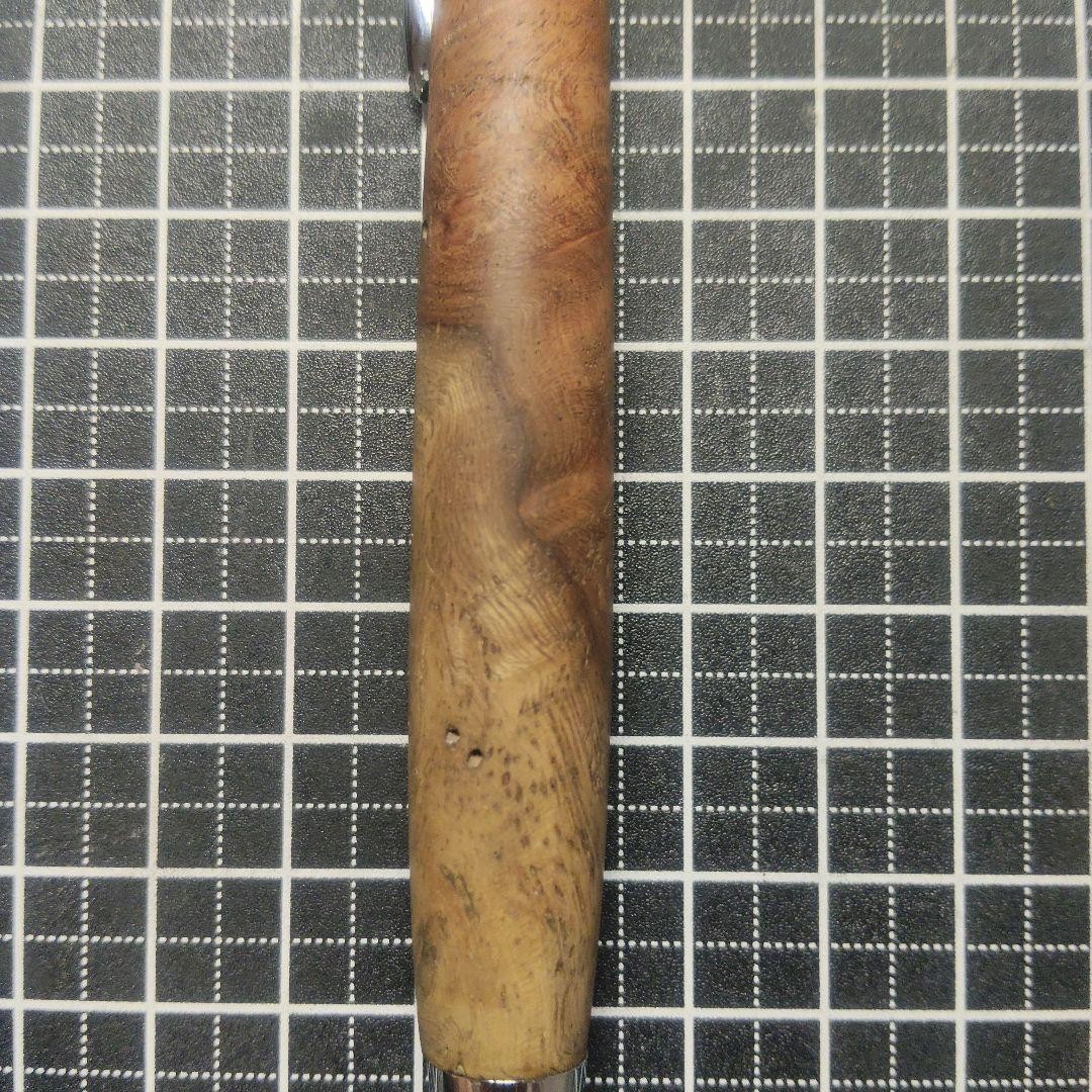 Handmade wood-shaft mechanical pencil, quince, red and white, 0.5mm, brass