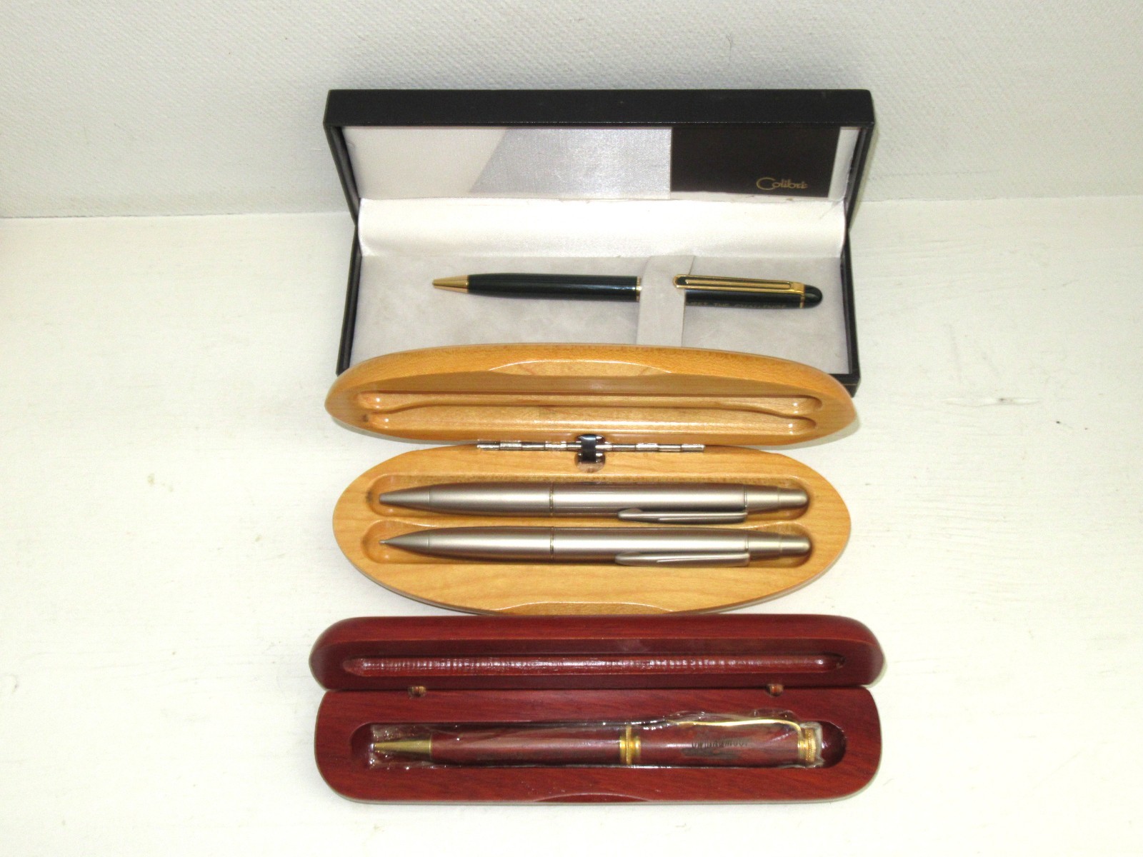 3 Vintage Ink Pens & Mechanical Pencil Colibri & More All Boxed
