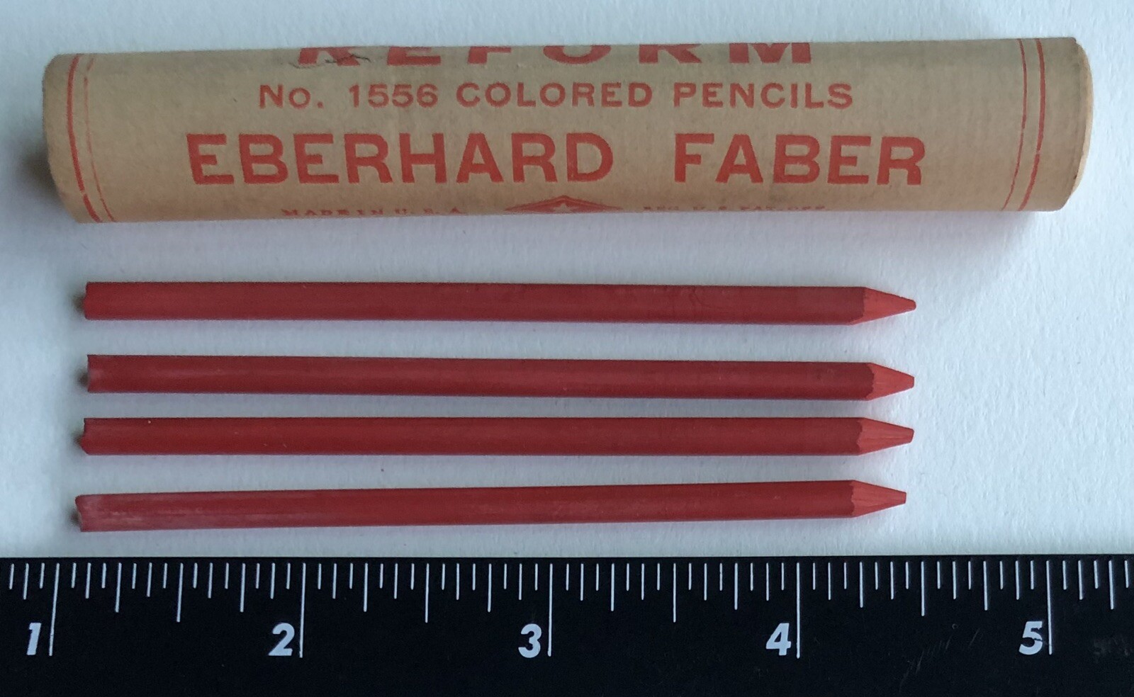 Vintage Eberhard Faber REFORM Mechanical Pencil Lead Red 3.8mm 4pk Wood Tube USA