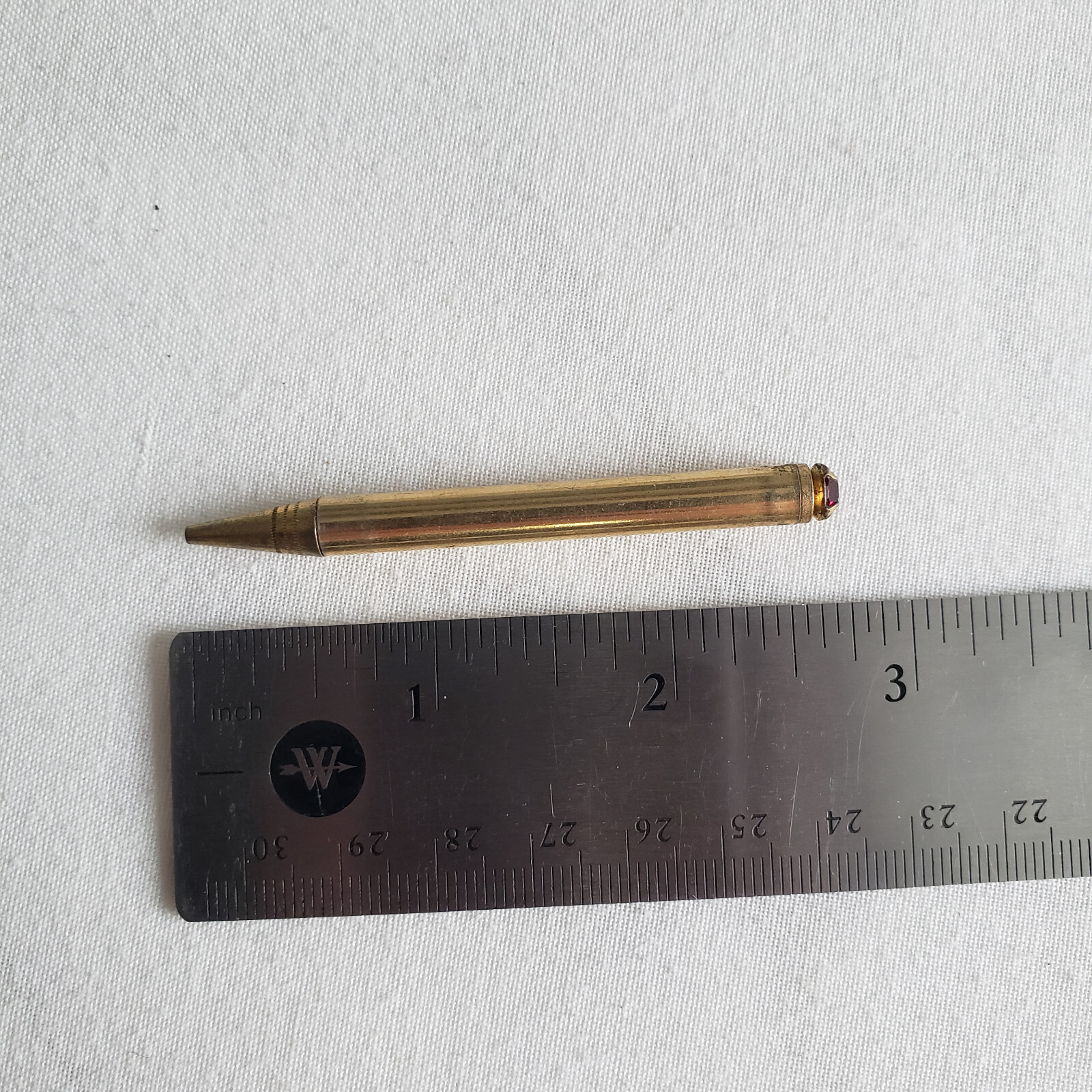 Vintage Fancy Gold Tone Rhinestone Scepter Mini Twist Mechanical Pencil