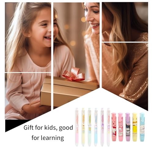 6 Pcs Cute Mechanical Pencils & 5 Pcs Retractable Erasers, Cartoon Stationery Se