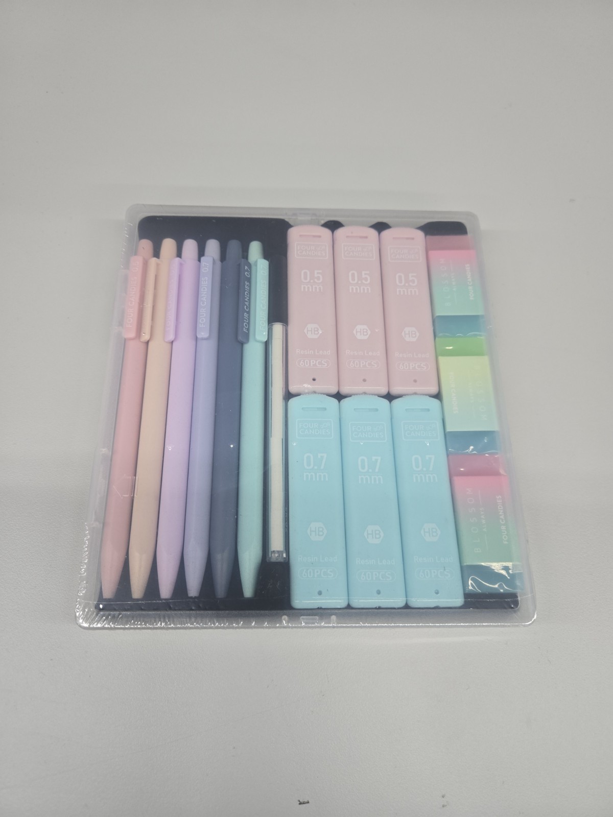 Four Candies Mechanical Pencil Set, 6PCS Pastel Mechanical Pencils .5 & .7