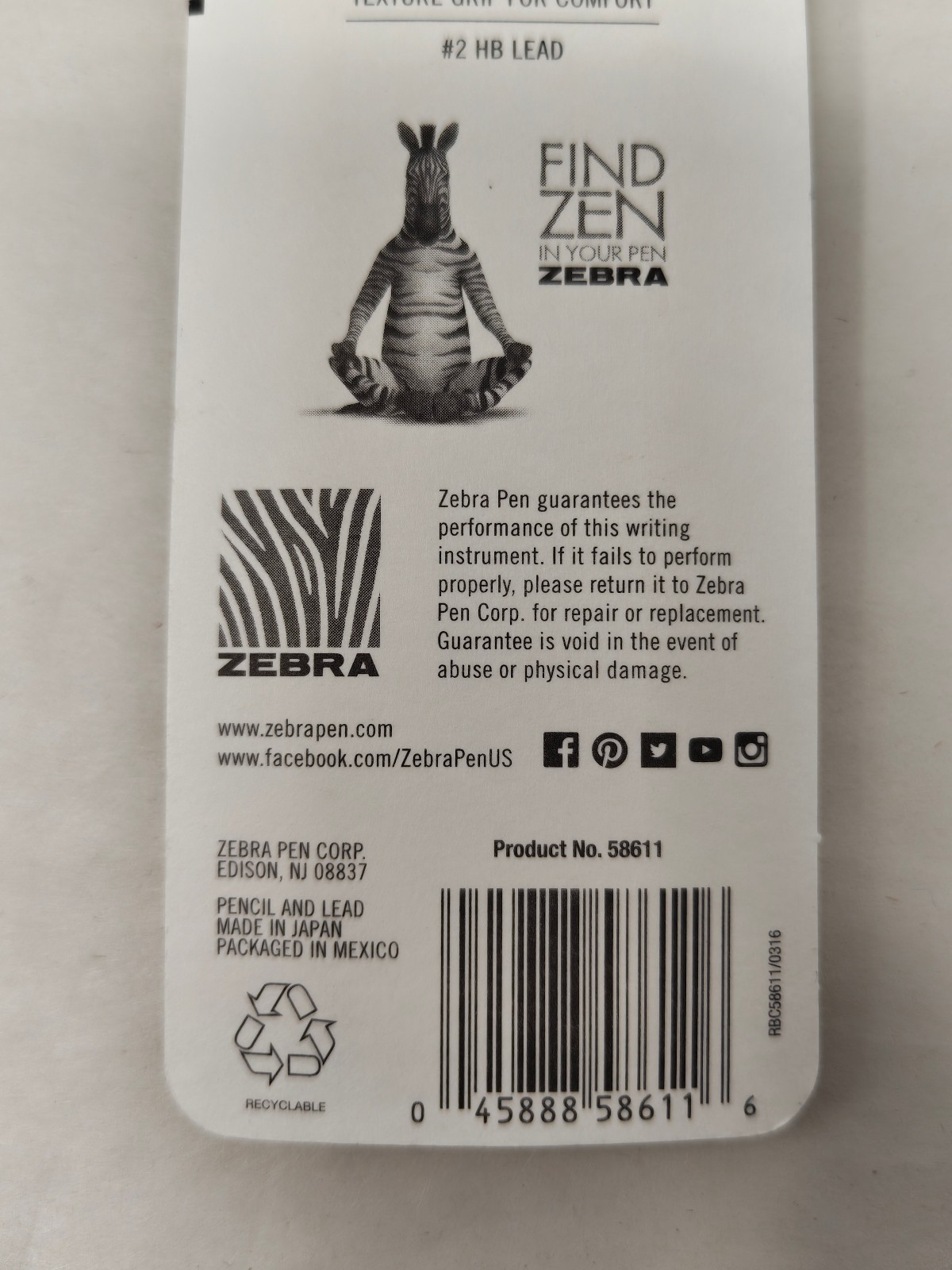 Zebra DelGuard Mechanical Pencil Unbreakable .5 mm HB Fine Point Black