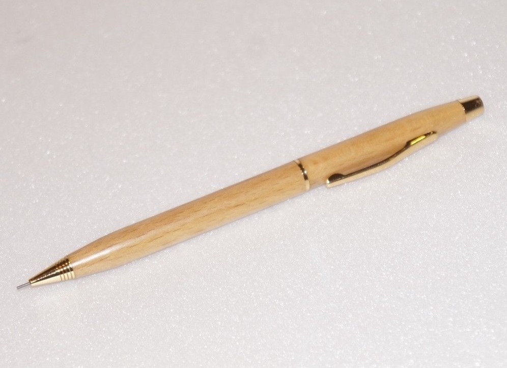 Solid Wood Maple Slim Pencil 0.7 mm Promotional Gift free Velvet Pouch