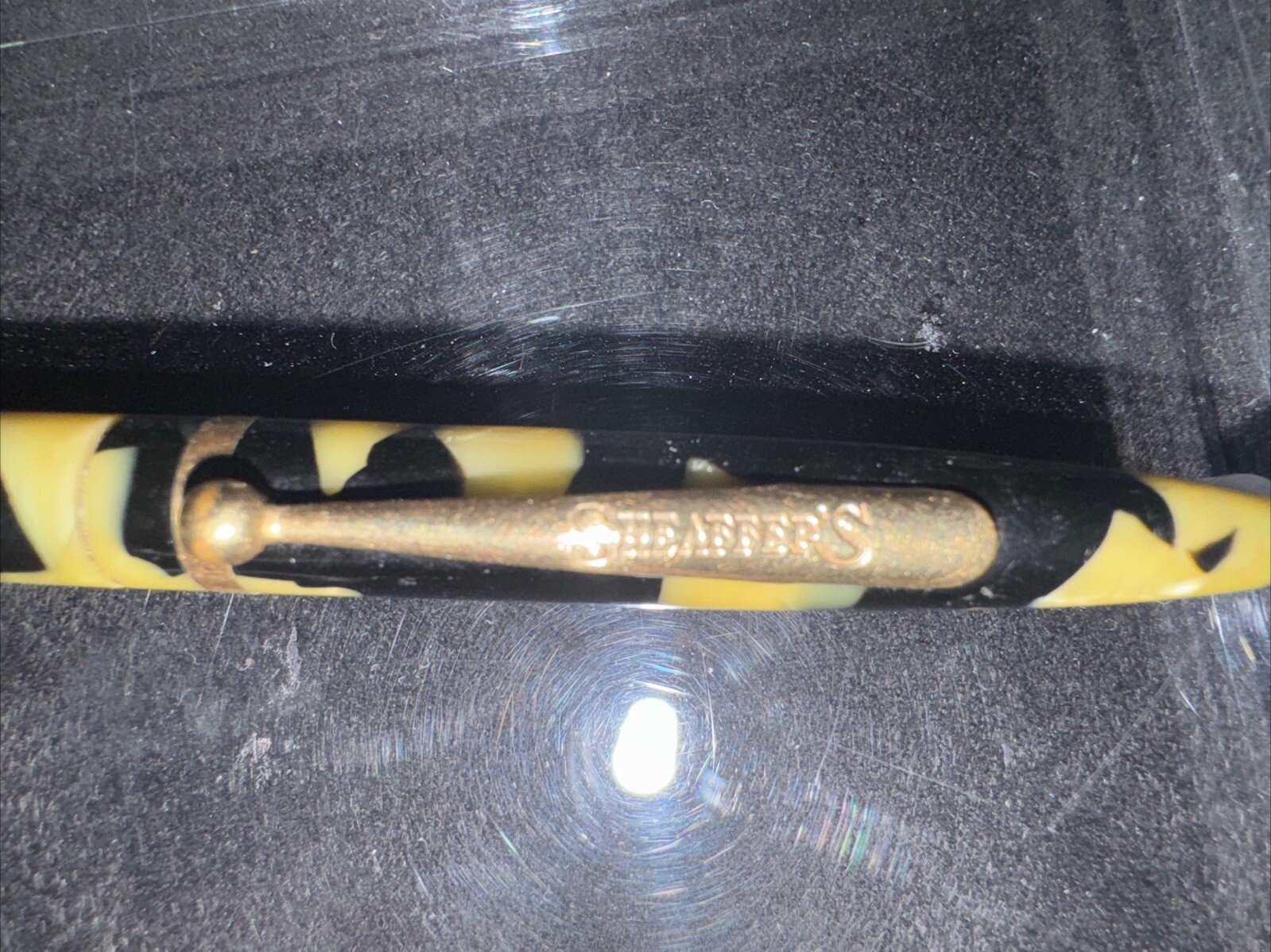 1930’s Sheaffer Balance Mechanical Pencil Black Pearl & Gold No Lead To Test-5”