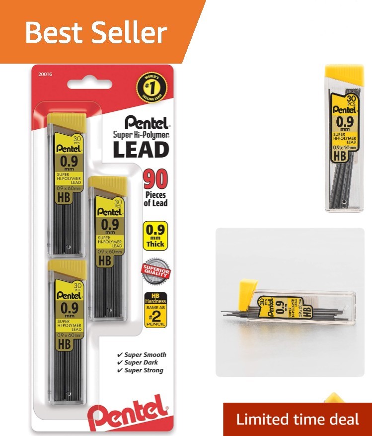 Durable Refillable 0.9 mm Pencil Lead Refills – Clear Writing with 90 Pieces