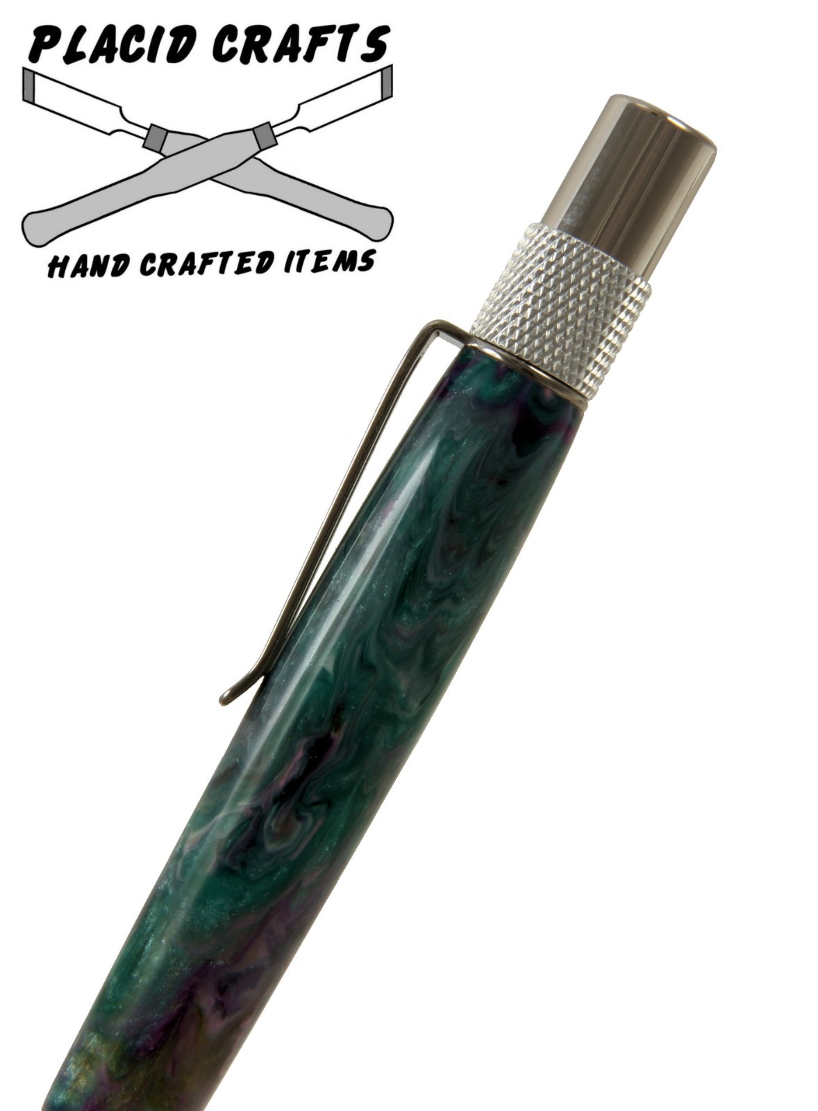 Dura Click .07mm Pencil / Knurled Aluminum & Green and Purple Swirl Body / N88