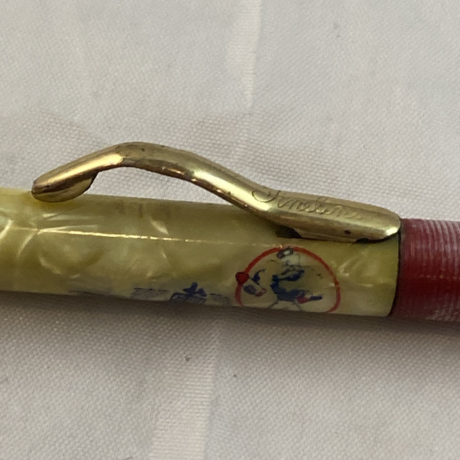 Sheaffer Pearlie Utility Red & Pearl Fineline USS Volelgesang DD-862 Pencil