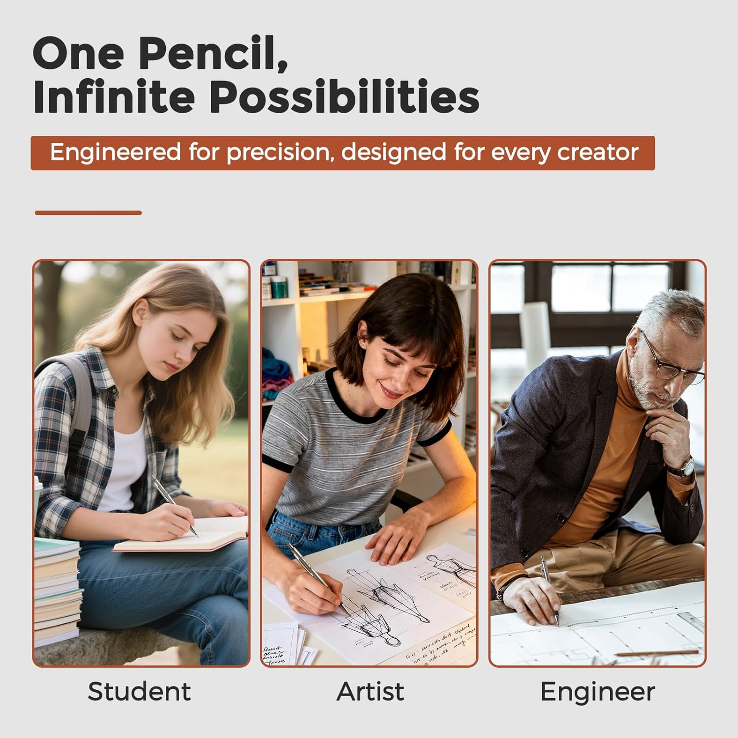 6PCS Art Mechanical Pencil Set, 3PCS Metal Drafting Pencil 0.5 Mm & 0.7