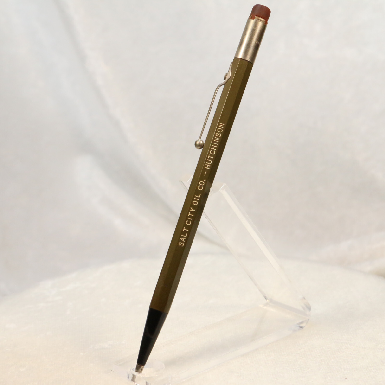VTG REALITE Advertising Mechanical Pencil USA Olive Green Salt City Oil – Kansas
