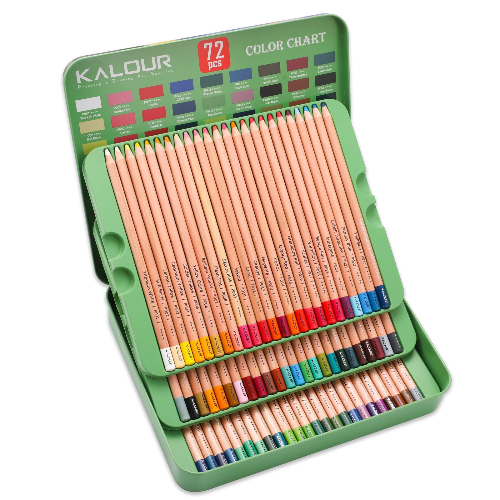 KALOUR Pro Pastel Chalk Colored Pencils,Set 72 Count (Pack of 1), Multicolor