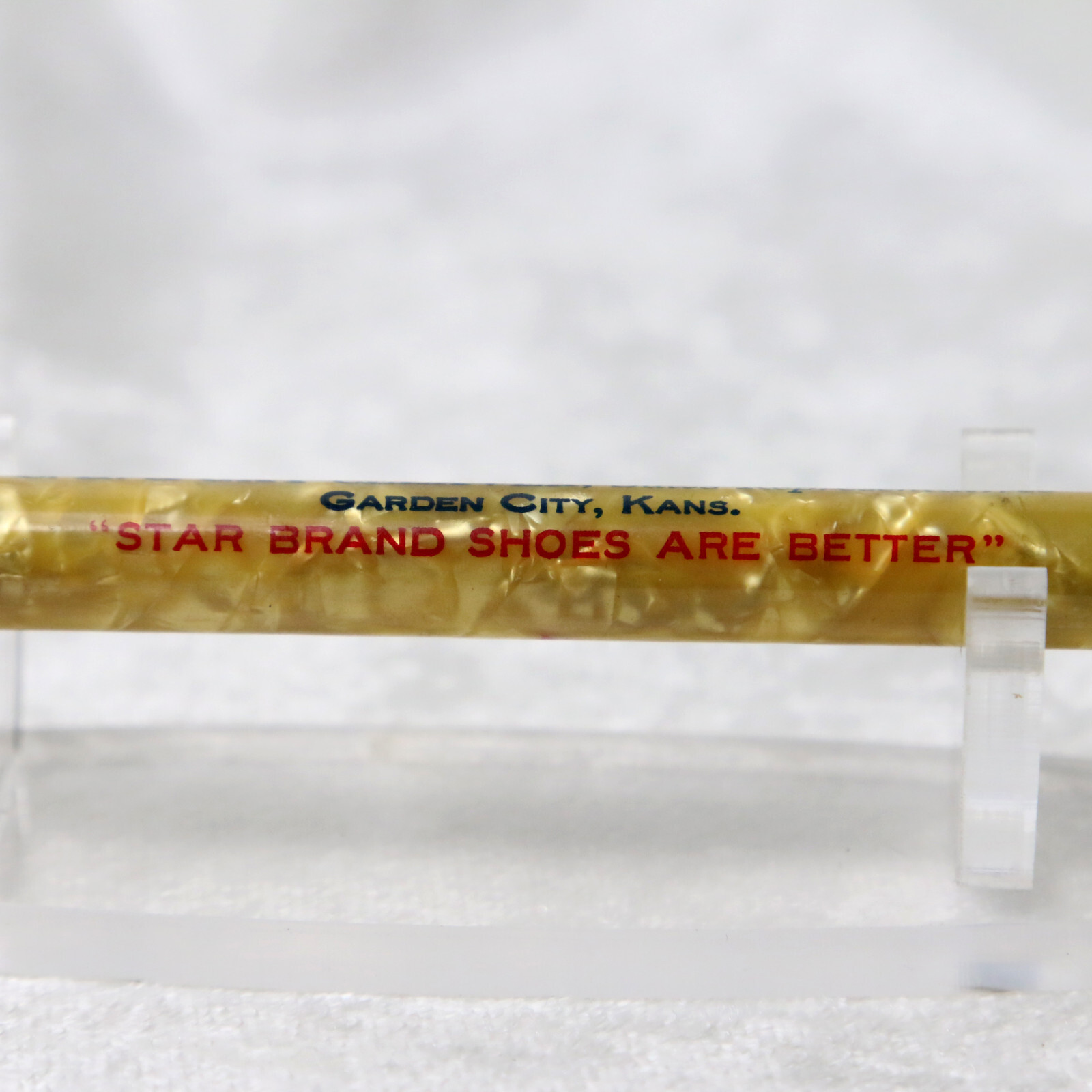 VTG 1930s DUR-O-LITE Cracked Ice STAR SHOES Logo Kansas Advert Mechanical Pencil