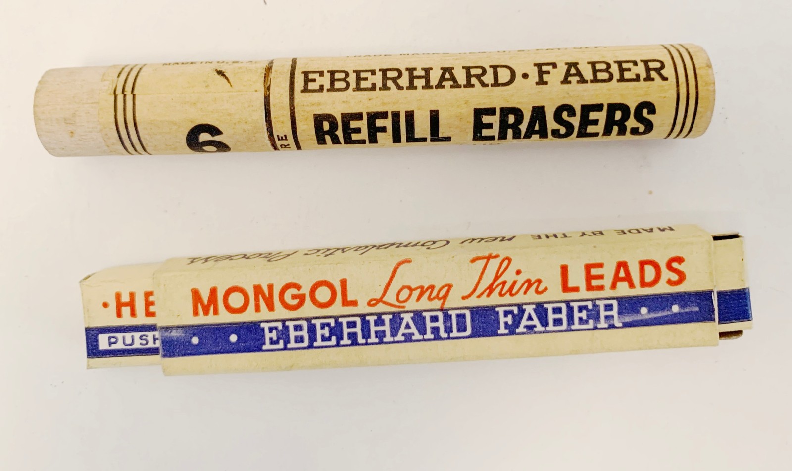 Vintage Eberhard Faber Mongol Long Thin Lead No. 4015 and Refill Erasers no 2236