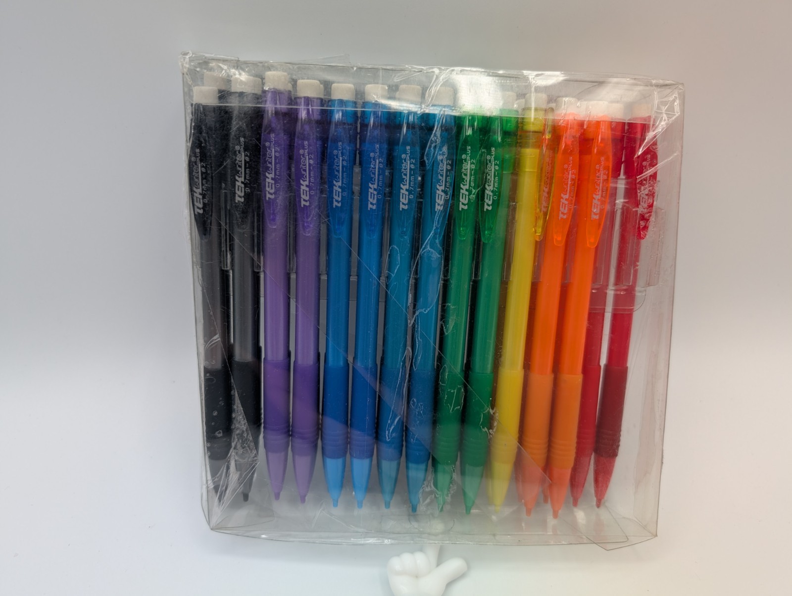 28 Tek Writer Plus Mechanical Pencils w/Eraser Various Colors 0.7mm #2