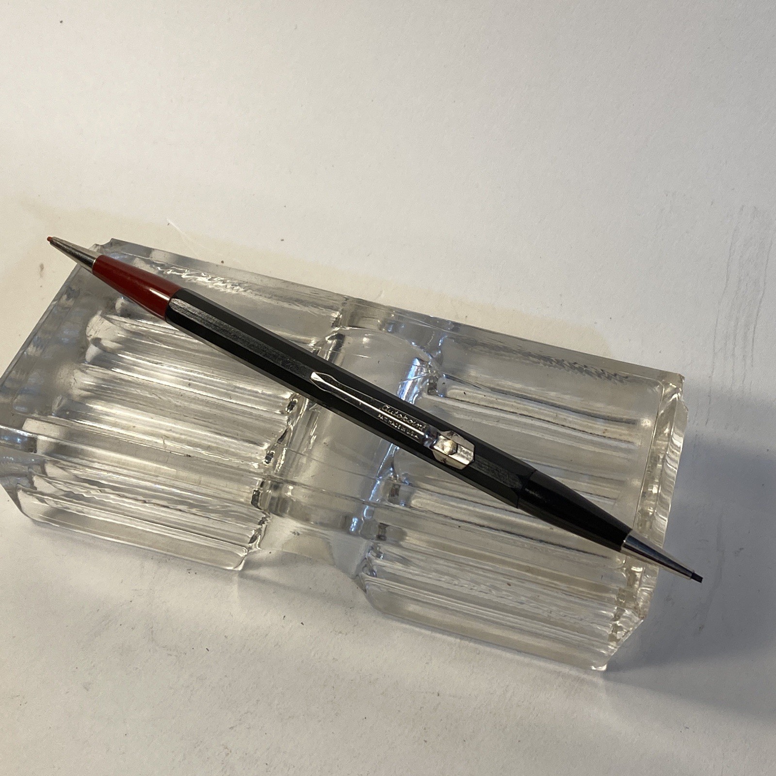 Vintage 1960s Autopoint Twinpoint Red & Black Lead Mechanical Pencil
