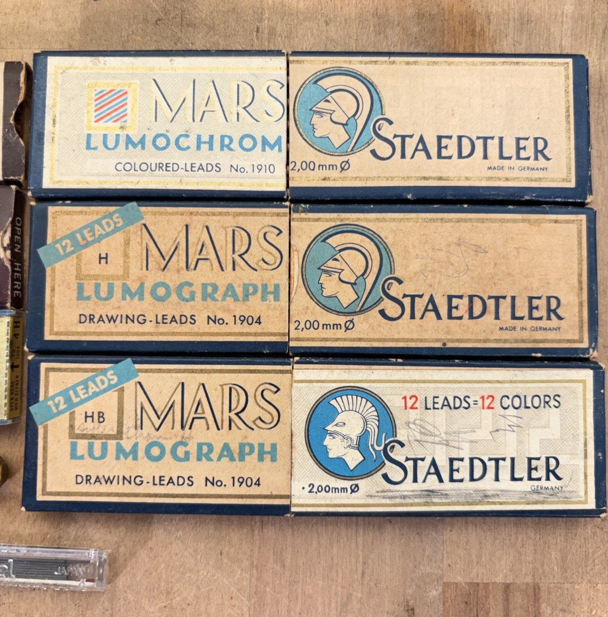 Mixed Lot Vtg Pencil Leads Partial and Mixed Boxes, Koh-I-Noor, Staedtler, Eagle