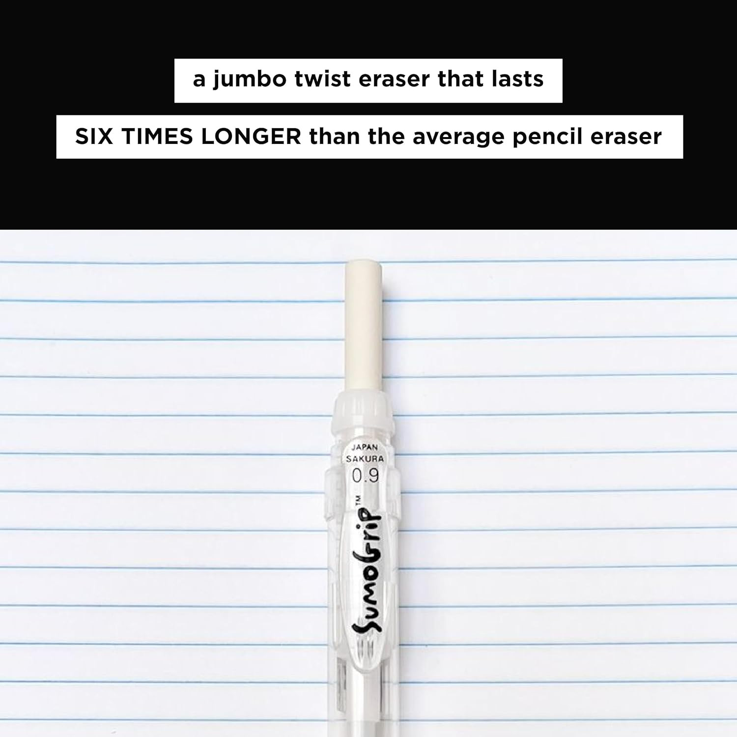 Sumogrip Pencil with Comfort Grip – 0.9 Mm Ergonomic Mechanical Pencil – Clear