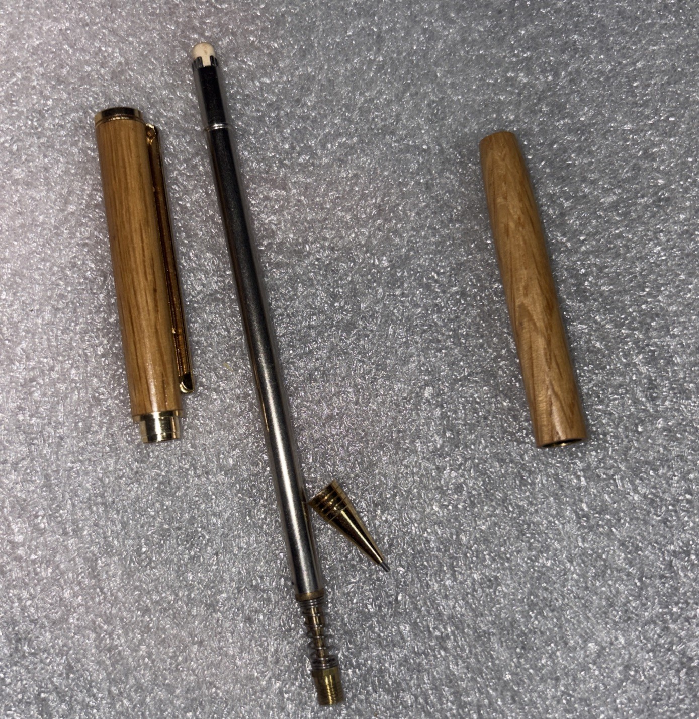 Gold / Light Brown Hand Lathed Willow Wood Mechanical Pencil. Leads Included.