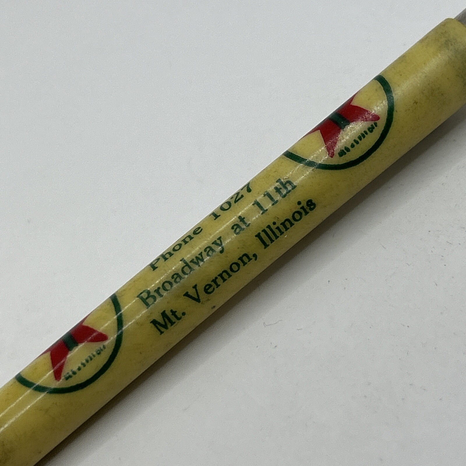 VTG Scripto Mechanical Pencil MOORE’S TEXACO SERVICE Gas Station Mt. Vernon, IL