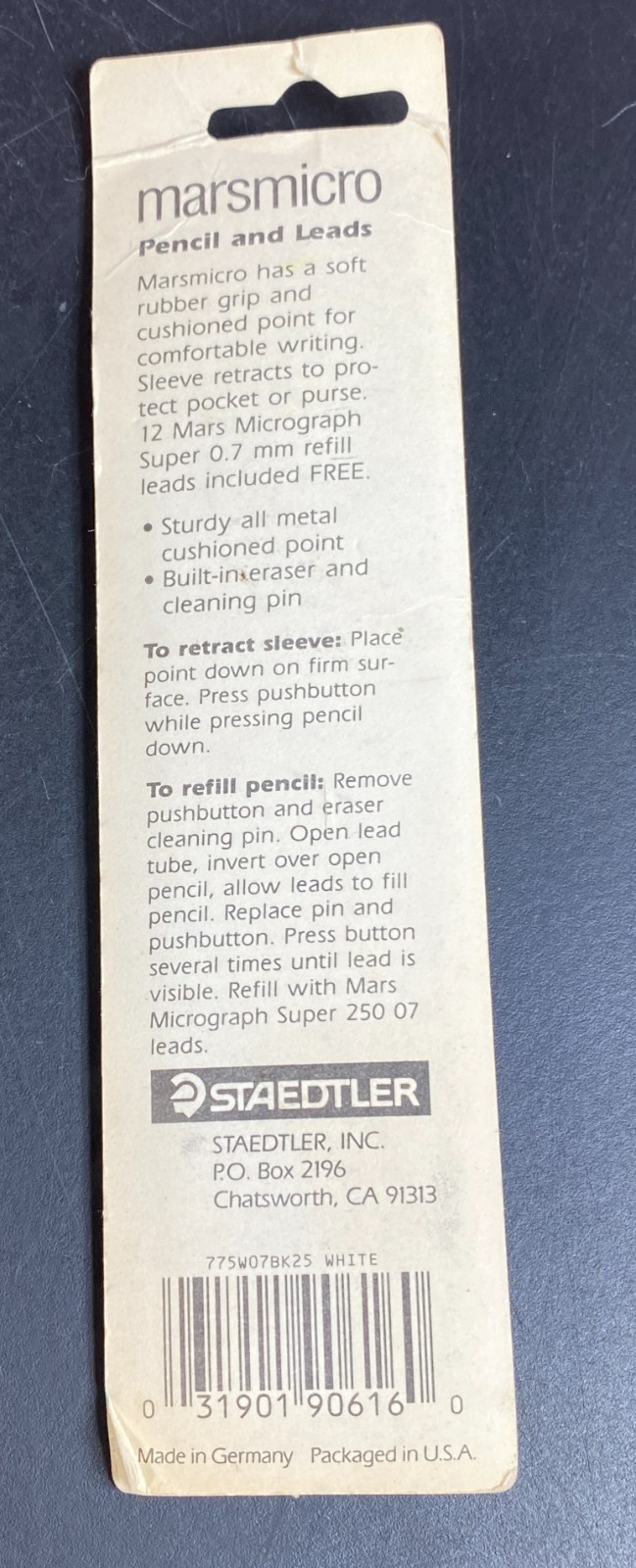 Staedtler Mechanical Pencil Leads .7mm Germany White New Vintage