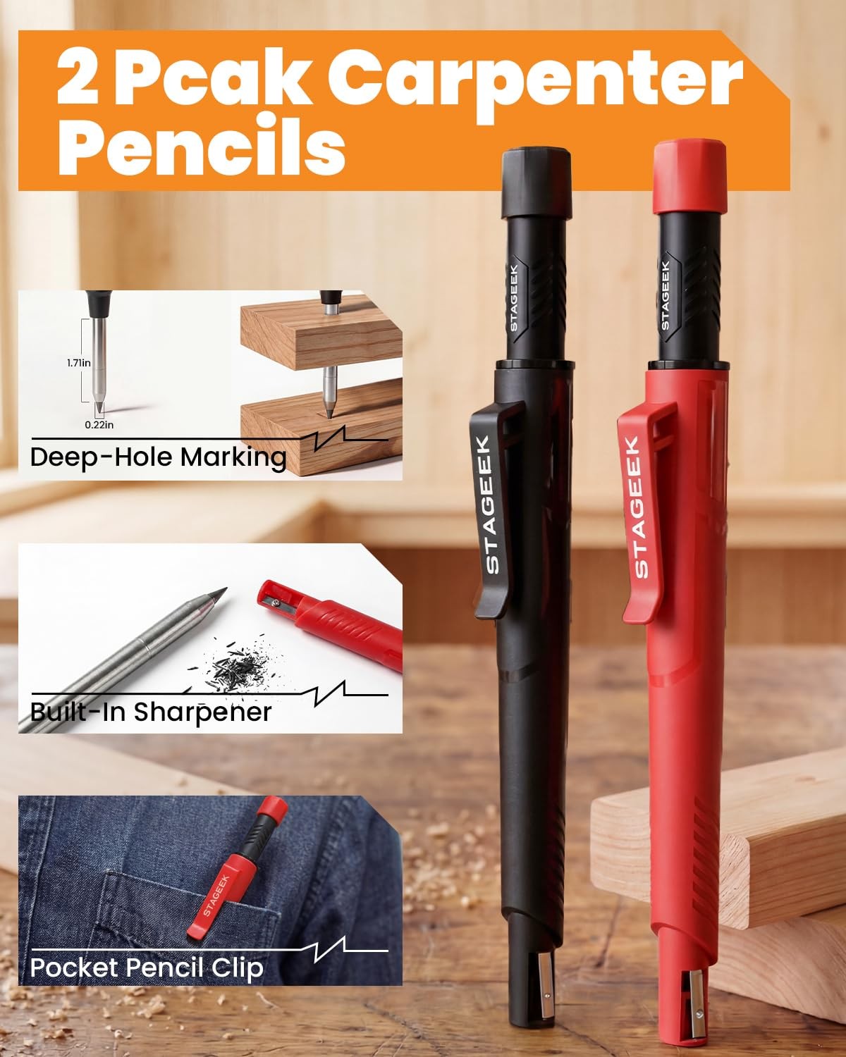 30 Pack Carpenter Pencils Set With 79 Refills, Construction Pencil With Sharp…
