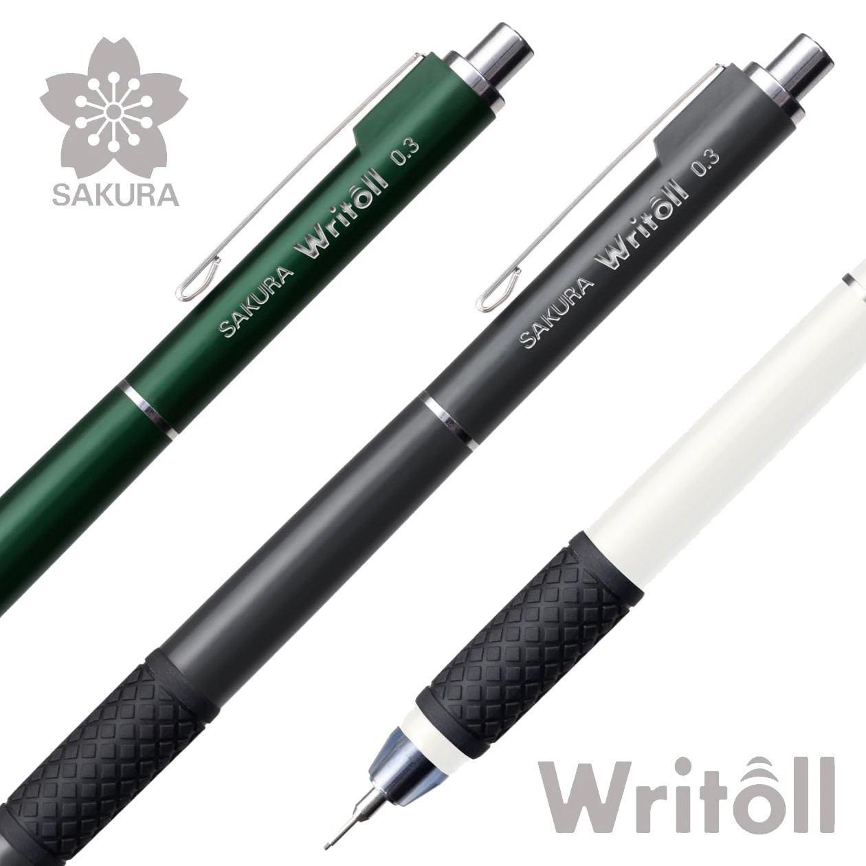SAKURA Writoll Double Knock Mechanical Drafting Pencil 0.3mm Made in Japan