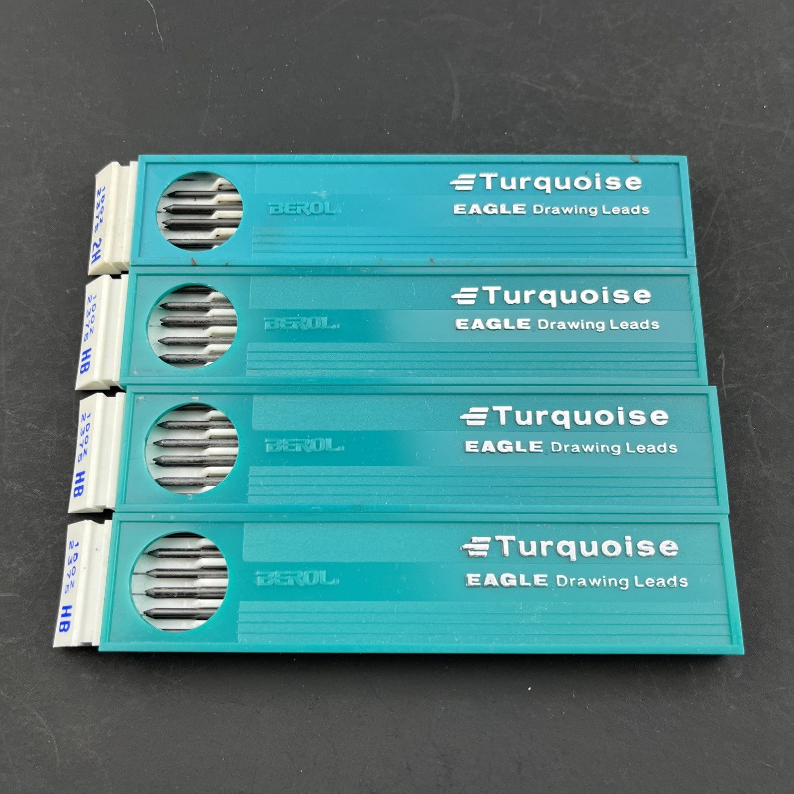 Lot of 4 Berol Turquoise Eagle Drawing Leads 2375 HB 1 Dozen NOS Vintage New