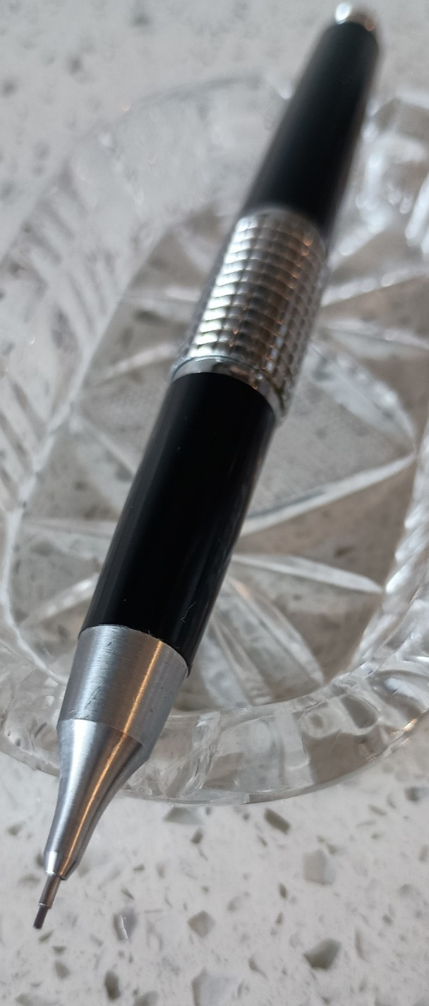 Vintage Pentel 5 Sharp Kerry Capped Mechanical Pencil 0.5mm Black Silver Japan