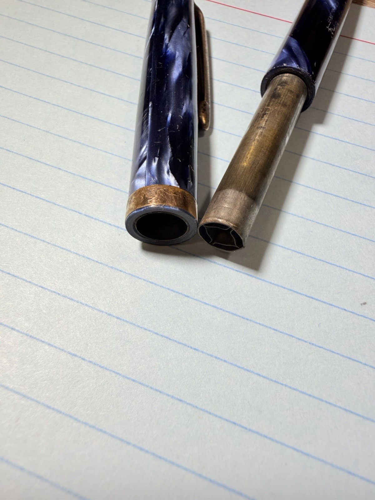 Vintage PARKETTE Made By Parker Mechanical Pencil Marble Blue Super Rare