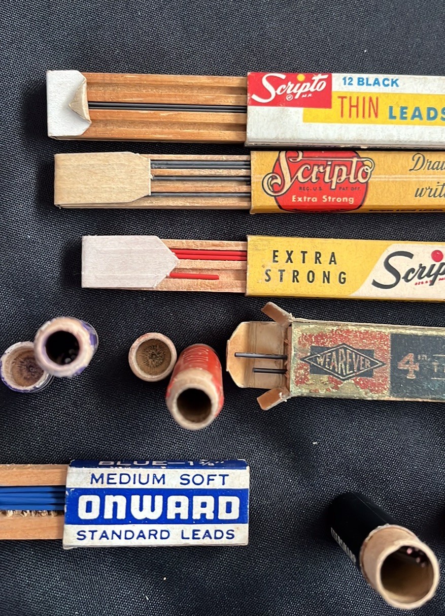 Vtg Wearever~Scripto~Onward~Herald Square+ Pencil Lead Boxes~Some Leads~READ